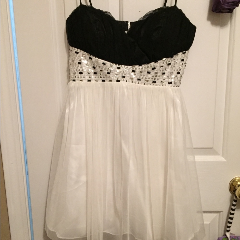 Black and white formal dress